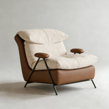 Minimalist Lounge Armchair | High-Density Foam, Stainless Steel Base, 8 Fabric Options