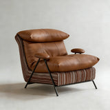 Minimalist Lounge Armchair | High-Density Foam, Stainless Steel Base, 8 Fabric Options