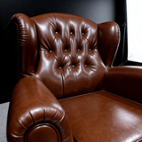 1919 Vintage Leather Cigar Chair - StoolTopia