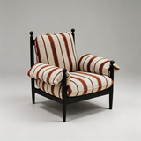 Mid-Century Accent Lounge Chair | Jacquard Fabric, Solid Rubber Wood, Optional Ottoman & Side Table