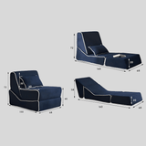 3 - in - 1 Foldable Sofa Bed – Modern Nordic Fabric Recliner for Compact Living Spaces - StoolTopia