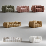 Pumpkin Compression Sofa | Frameless Boucle Sofa, High-Density Foam