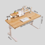 Adjustable Kids Study Desk with Bookshelf – Natural Wood Finish - StoolTopia