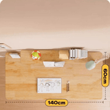 Adjustable Kids Study Desk with Bookshelf – Natural Wood Finish - StoolTopia