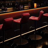 Adjustable Swivel Bar Stool - Velvet Counter Height Chair with Backrest - StoolTopia