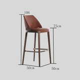 American Solid Wood Bar Chairs for Bar Furniture Modern Minimalist Front Desk Chair Nordic Designer Light Luxury High Bar Chair - StoolTopia