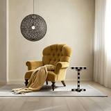 American Vintage Tufted Accent Armchair, Solid Wood Legs - StoolTopia