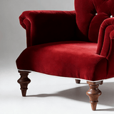 American Vintage Tufted Accent Armchair, Solid Wood Legs - StoolTopia
