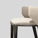 Black Bar Counter Stool Home Casual Cafe Furniture Stainless Steel Base Metal Custom High Bar Chairs leather Modern Bar Stools - StoolTopia
