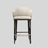 Black Bar Counter Stool Home Casual Cafe Furniture Stainless Steel Base Metal Custom High Bar Chairs leather Modern Bar Stools - StoolTopia