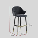 Black Bar Counter Stool Home Casual Cafe Furniture Stainless Steel Base Metal Custom High Bar Chairs leather Modern Bar Stools - StoolTopia