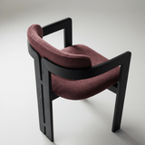 Black Frame Dining Chair with Wine Red Upholstery and Contemporary Design - StoolTopia