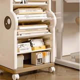 Children’s Multi - Tier Rolling Bookshelf – Cute Cartoon Storage Rack with Adjustable Shelves & Side Pockets - StoolTopia