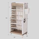 Children’s Multi - Tier Rolling Bookshelf – Cute Cartoon Storage Rack with Adjustable Shelves & Side Pockets - StoolTopia
