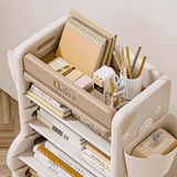 Children’s Multi - Tier Rolling Bookshelf – Cute Cartoon Storage Rack with Adjustable Shelves & Side Pockets - StoolTopia