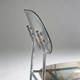 Clear Acrylic Bar Stool with Chrome Frame | Modern Transparent High Stool | Y2K Style - StoolTopia