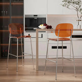 Clear Acrylic Bar Stool with Chrome Frame | Modern Transparent High Stool | Y2K Style - StoolTopia