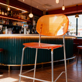 Clear Acrylic Bar Stool with Chrome Frame | Modern Transparent High Stool | Y2K Style - StoolTopia