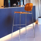 Clear Acrylic Bar Stool with Chrome Frame | Modern Transparent High Stool | Y2K Style - StoolTopia