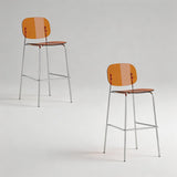 Clear Acrylic Bar Stool with Chrome Frame | Modern Transparent High Stool | Y2K Style - StoolTopia