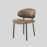 Contemporary Walnut and Black Leather Dining Chair - Stylish Comfort for Modern Interiors - StoolTopia