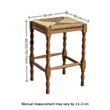 Dorchester Square Counter Stool | Solid Wood & Handwoven Rush Seat - StoolTopiaCounter Stool