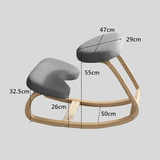 Ergonomic Kneeling Chair – Fixed Design, Full Birch Wood, Multiple Fabrics - StoolTopia