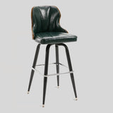 European Swivel Bar Stools Metal Wooden Modern Counter Designer Bar Chair - StoolTopia