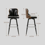European Swivel Bar Stools Metal Wooden Modern Counter Designer Bar Chair - StoolTopia