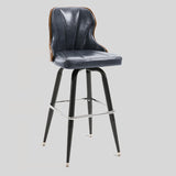 European Swivel Bar Stools Metal Wooden Modern Counter Designer Bar Chair - StoolTopia