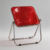 Foldable Acrylic Dining Chair with Premium Hinges and Metal Legs - StoolTopia