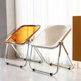 Foldable Acrylic Dining Chair with Premium Hinges and Metal Legs - StoolTopia