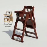 Foldable Solid Wood Baby High Chair | Convertible Toddler Dining Chair & Step Stool - StoolTopia