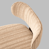 French Cream Dining Chair | Solid Ash Wood | Linen, Leather & Teddy Fleece - StoolTopia