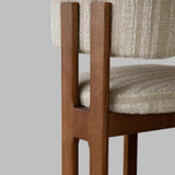 French Cream Dining Chair | Solid Ash Wood | Linen, Leather & Teddy Fleece - StoolTopia