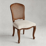 Heavy Duty Natural Woven Rattan Accent Side Chair - StoolTopia
