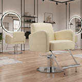Heavy - Duty Salon Chair - Hydraulic Height Adjustment | Armrest Support & Premium Leather - StoolTopia
