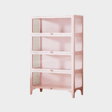 Kids Display Storage Cabinet - Steel Frame with Tempered Glass Doors & Customizable Knobs - StoolTopia