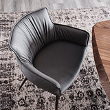 Luxurious Leather Armchair with Sleek Metal Legs - Perfect for Modern Living Spaces - StoolTopia