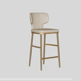 Luxury Upholstered Bar Stool with Winged Backrest – Stainless - Steel Frame & Latex Cushion - StoolTopia