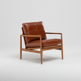 Mid - Century Solid Wood Leather Sofa - Premium 3 - Seater Lounge Couch - StoolTopia
