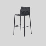 Minimalist Saddle - Leather Woven Bar Stool – Metal Frame, Hand - Crafted Weave, Ideal for Kitchen Islands & Modern Interiors - StoolTopia