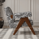 Modern Accent Chair - Designer Upholstered Lounge Chair with Solid Oak Wood Frame - StoolTopia