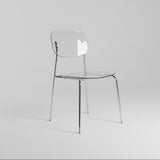 Modern Acrylic Dining Chair with Chrome Legs – Transparent Minimalist Dining or Café Chair - StoolTopia