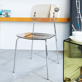 Modern Acrylic Dining Chair with Chrome Legs – Transparent Minimalist Dining or Café Chair - StoolTopia