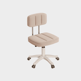 Modern Adjustable Vanity Chair with Backrest – Compact Swivel Makeup & Nail Stool, PU Leather, 360° Rotation, Ergonomic Design - StoolTopia