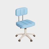 Modern Adjustable Vanity Chair with Backrest – Compact Swivel Makeup & Nail Stool, PU Leather, 360° Rotation, Ergonomic Design - StoolTopia
