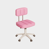 Modern Adjustable Vanity Chair with Backrest – Compact Swivel Makeup & Nail Stool, PU Leather, 360° Rotation, Ergonomic Design - StoolTopia