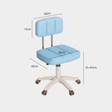 Modern Adjustable Vanity Chair with Backrest – Compact Swivel Makeup & Nail Stool, PU Leather, 360° Rotation, Ergonomic Design - StoolTopia