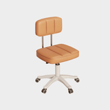 Modern Adjustable Vanity Chair with Backrest – Compact Swivel Makeup & Nail Stool, PU Leather, 360° Rotation, Ergonomic Design - StoolTopia